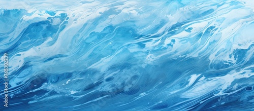 A detailed view of a painted artwork depicting the beauty of a wave in the ocean