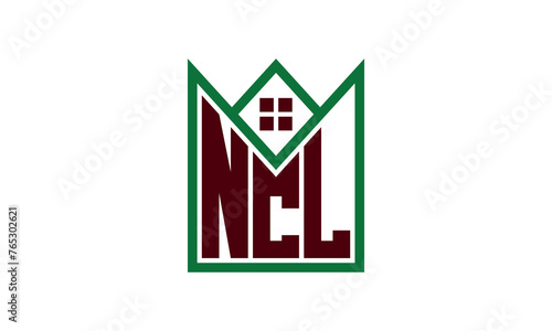 NCL initial letter builders real estate logo design vector. construction, housing, home marker, property, building, apartment, flat, compartment, business, corporate, house rent, rental, commercial photo