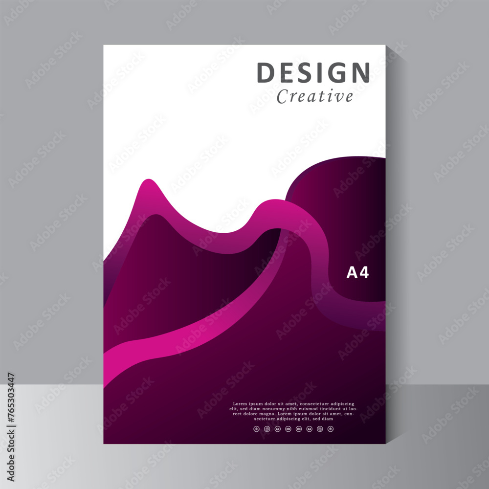 Purple Color Brochure template layout design, Simple design for cover