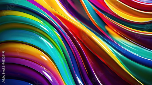 Plastic 3d wave texture colorful background with lines and waves inside