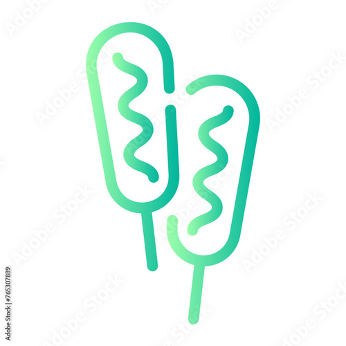 corndog Line Gradient Icon