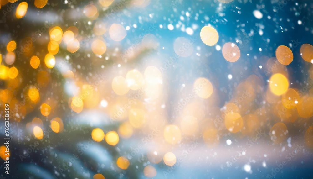 defocused christmas background with bright highlights from the lights