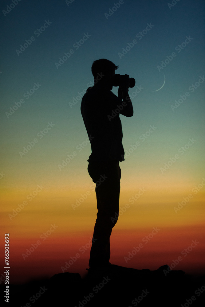silhouette of a person with a camera silhouette of a person with a camera