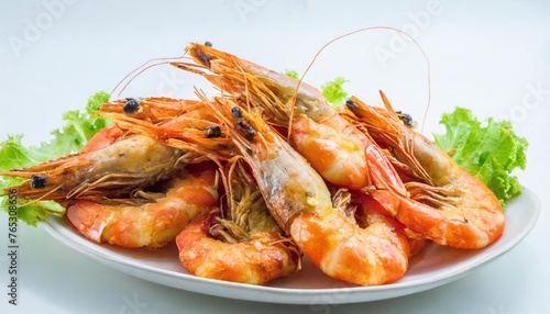 fried shrimp or isolated on white background