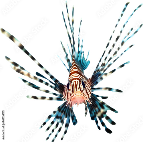 Watercolor painting of a cute lionfish.
