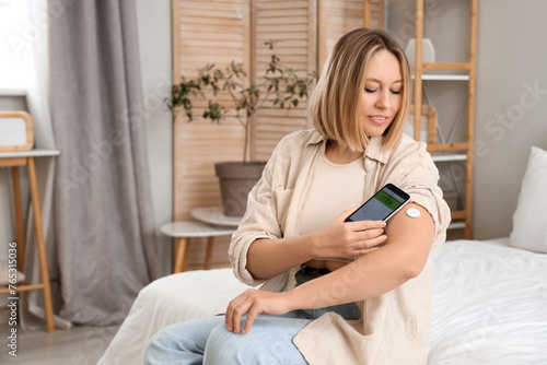 Diabetic woman with glucose...