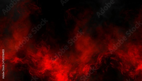 grunge dark horror black background with bright red mist smoke halloween goth design photo