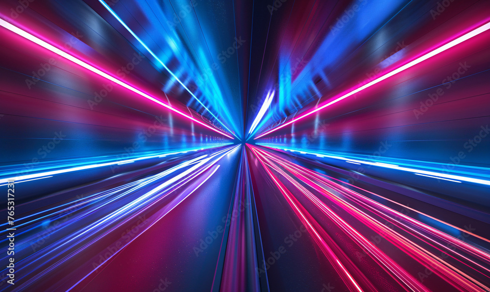High speed light trail effect, futuristic dynamic motion technology, neon glowing lines High speed light trail effect, futuristic dynamic motion technology, neon glowing lines