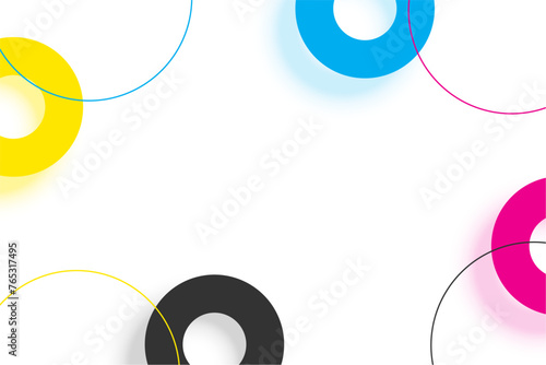 geometric cmyk colors round shape background design