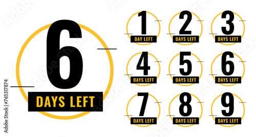 flat style number of days left timer template for website promo