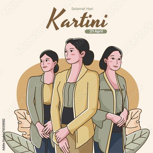 Hand drawn kartini day illustration