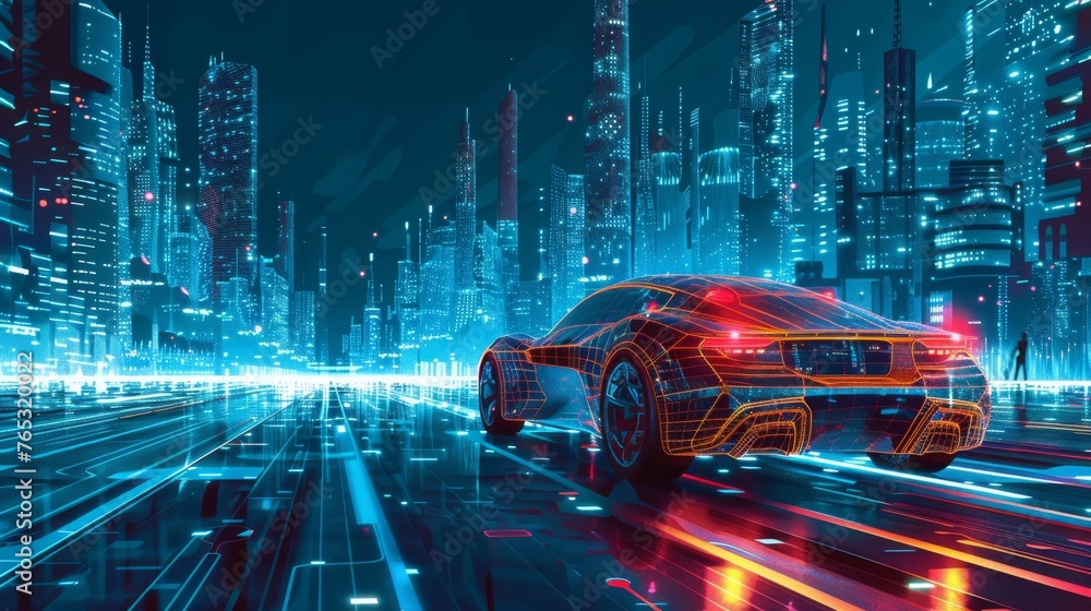 Green Technology Integration: Conceptual illustration of smart cities incorporating renewable energy solutions like solar panels and electric vehicles for a sustainable future. Green Technology Integration: Conceptual illustration of smart cities incorporating renewable energy solutions like solar panels and electric vehicles for a sustainable future.