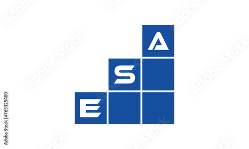 ESA initial letter financial logo design vector template. economics, growth, meter, range, profit, loan, graph, finance, benefits, economic, increase, arrow up, grade, grew up, topper, company, scale