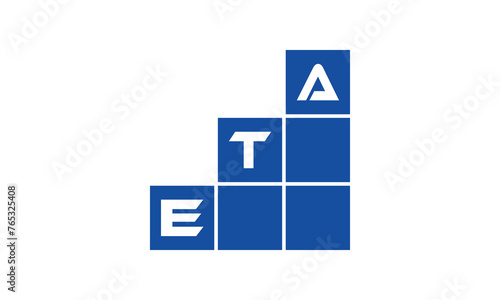 ETA initial letter financial logo design vector template. economics, growth, meter, range, profit, loan, graph, finance, benefits, economic, increase, arrow up, grade, grew up, topper, company, scale