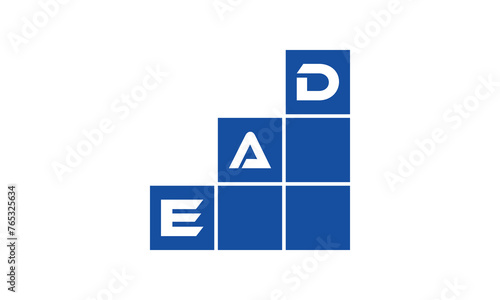 EAD initial letter financial logo design vector template. economics, growth, meter, range, profit, loan, graph, finance, benefits, economic, increase, arrow up, grade, grew up, topper, company, scale
