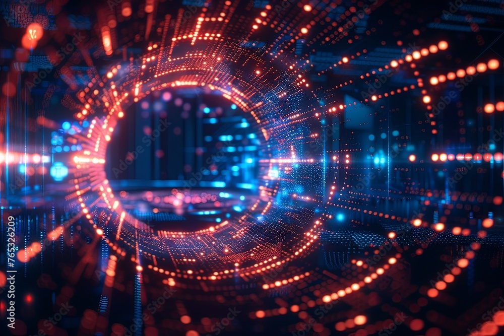 Fototapeta premium Digital Transformation, System Engineering and Programming Abstract Background