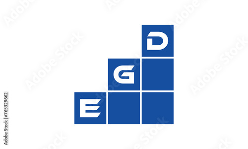 EGD initial letter financial logo design vector template. economics, growth, meter, range, profit, loan, graph, finance, benefits, economic, increase, arrow up, grade, grew up, topper, company, scale photo