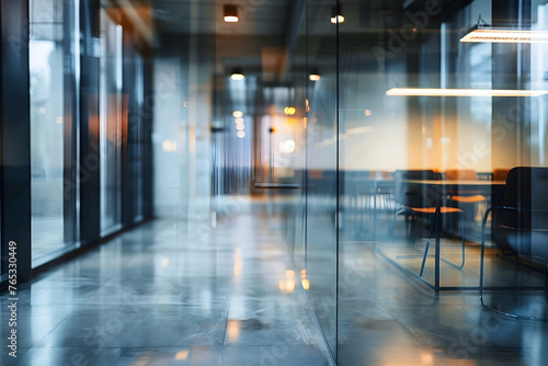 Wallpaper Mural Blurred background of a modern office interior with beautiful lights.  Torontodigital.ca