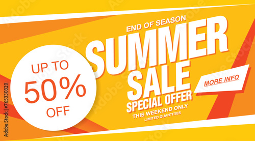 summer sale template banner, vector illustration