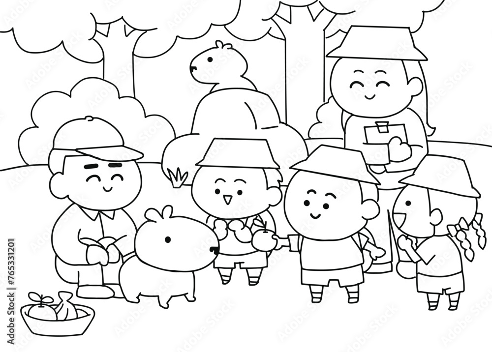 Kids go to the zoo. Kids go to the zoo.