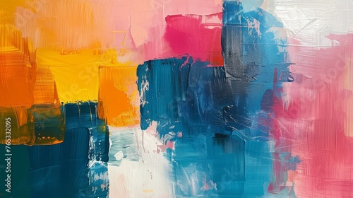 Vibrant acrylic painting capturing the essence of modern abstract documentary storytelling.