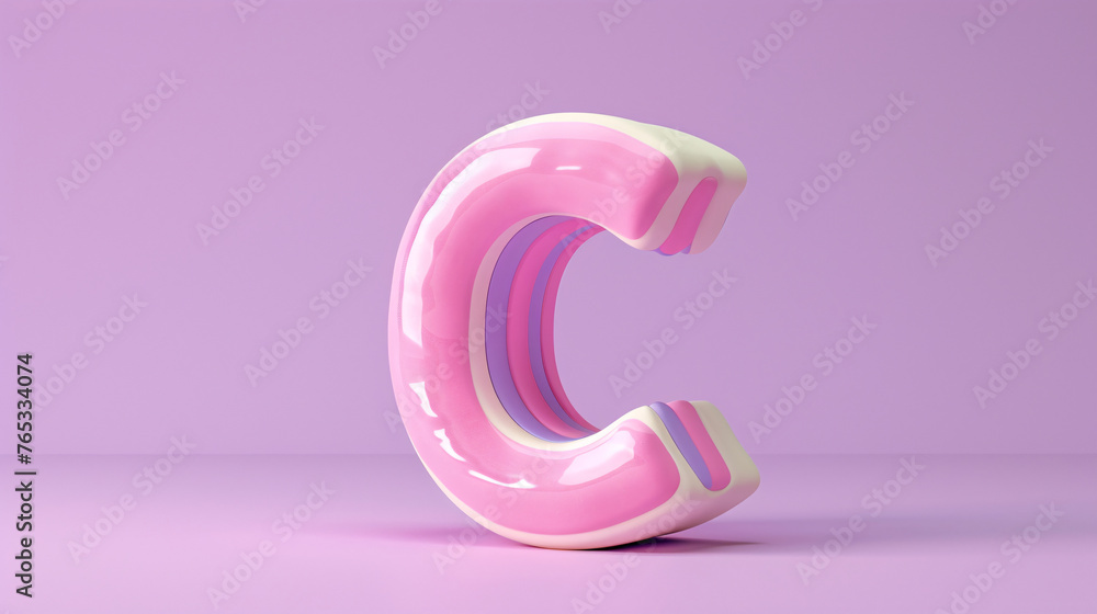 3D rendering letter C, 3d style decorated capital letter C 3D rendering letter C, 3d style decorated capital letter C