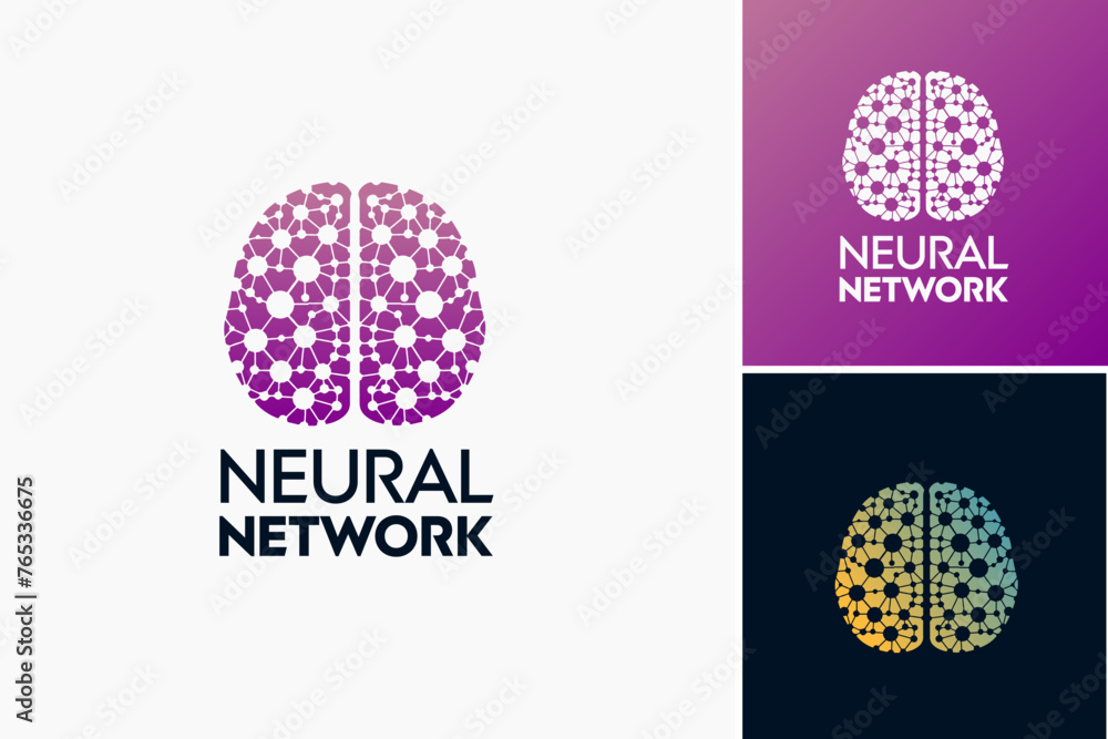 Neural Brain Network Logo Design Template: Represents innovation & connectivity, ideal for tech firms or neuroscience research. Neural Brain Network Logo Design Template: Represents innovation & connectivity, ideal for tech firms or neuroscience research.