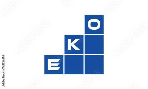 EKO initial letter financial logo design vector template. economics, growth, meter, range, profit, loan, graph, finance, benefits, economic, increase, arrow up, grade, grew up, topper, company, scale