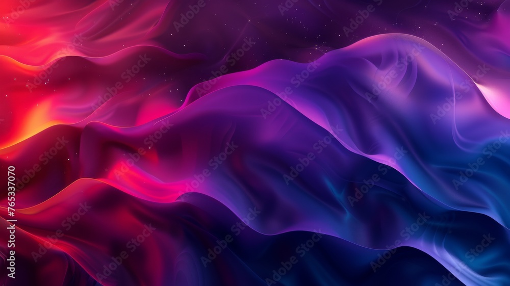 Obraz premium Purple and pink waves with a celestial feel - Smooth waves of purple and pink hues undulate in a pattern reminiscent of celestial movements