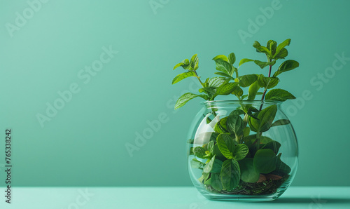 plant in a vase background-generative ai