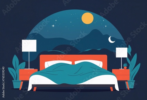 bed in the night