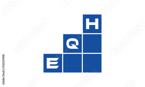 EQH initial letter financial logo design vector template. economics, growth, meter, range, profit, loan, graph, finance, benefits, economic, increase, arrow up, grade, grew up, topper, company, scale photo