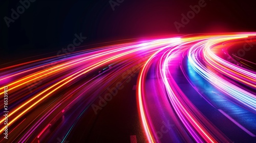 image of colorful light trails with motion blur effect, long time exposure.