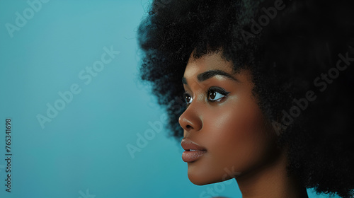 Black Woman with afro hair.generative ai