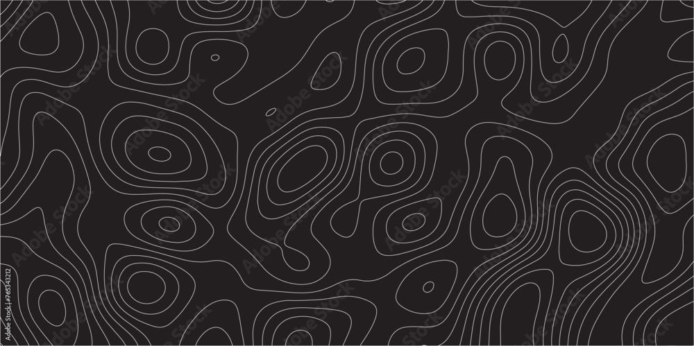 Black and white abstract background Abstracts Topographic map and white lines, contour background, Vector contour topographic map background. Topography Animation Motion. Slowly moving colorful lines.