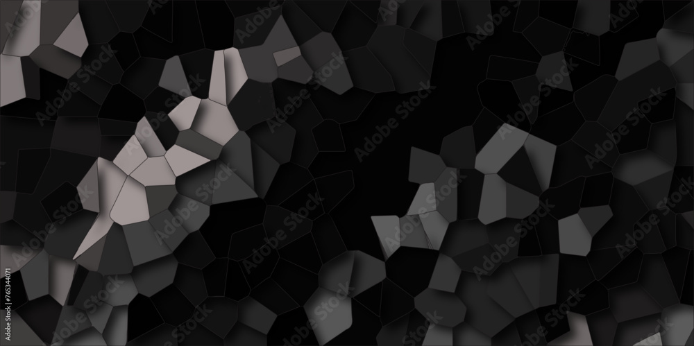 Multicolor Broken Stained-Glass Background with White lines. Voronoi diagram background. Seamless pattern with 3d shapes vector Vintage Black concrete road texture background. Multicolor Broken Stained-Glass Background with White lines. Voronoi diagram background. Seamless pattern with 3d shapes vector Vintage Black concrete road texture background.
