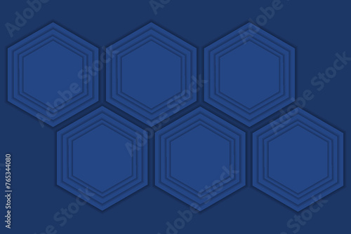 Regularly overlapping dark blue hexagonal background