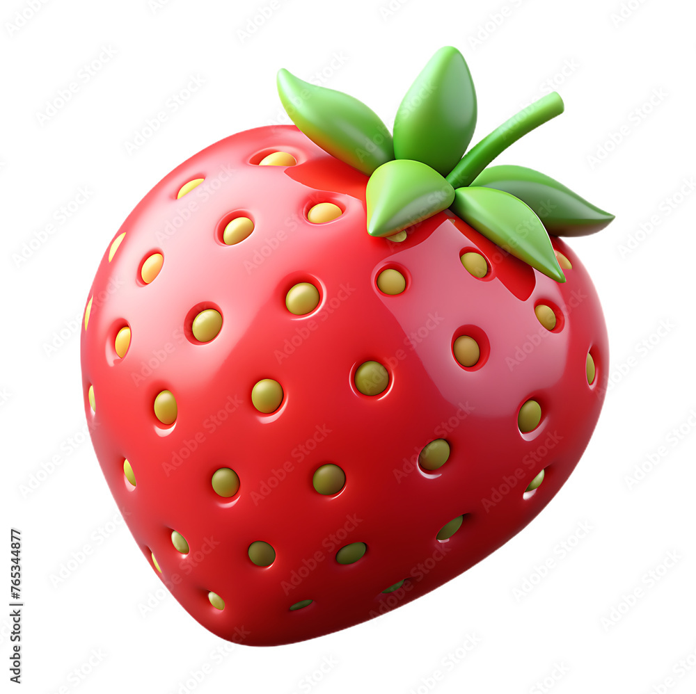 Obraz premium 3d fly realistic isolated strawberry fruit icon