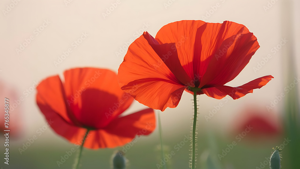 Obraz premium red poppy flower