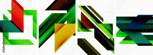 Triangle poster abstract background set for wallpaper, business card, cover, poster, banner, brochure, header, website