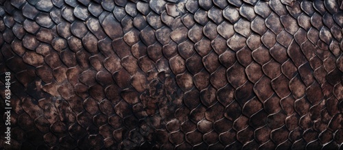 A detailed image showing the texture of a snake skin up close, set against a solid black background photo