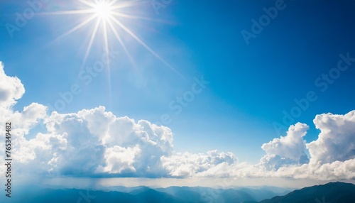 dreamy blue sparkling cloudscape calm blue sky and clouds background with room for text copy