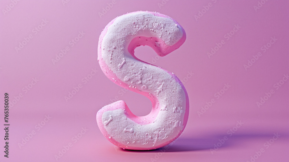 3D rendering letter S, 3d style decorated capital letter S 3D rendering letter S, 3d style decorated capital letter S
