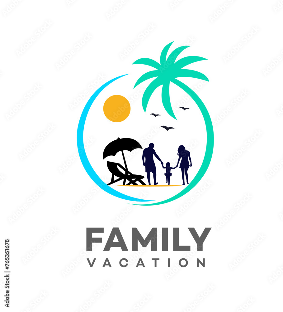 Family vacation logo Icon Brand Identity Sign Symbol Template