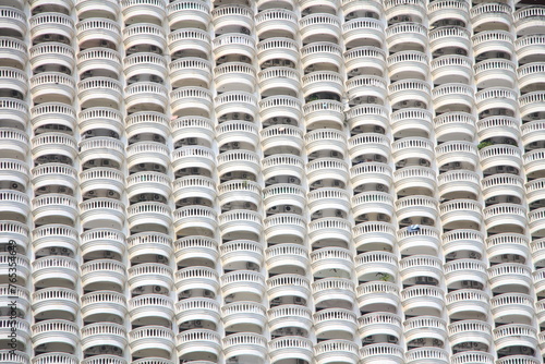Residential Building with Many Balconies in Bangkok, Thailand