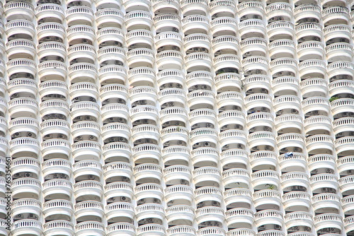 Residential Building with Many Balconies in Bangkok, Thailand