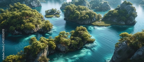 Sea islands in Phang Nga Province. Generative AI photo