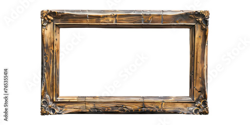 Bamboo frame mock up, object isolated png.