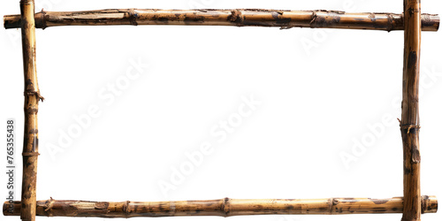 Fototapeta Naklejka Na Ścianę i Meble -  Bamboo frame mock up, object isolated png.