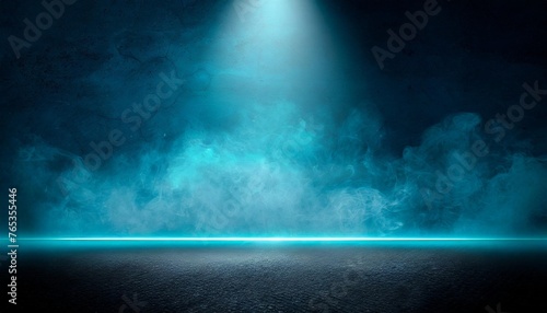 dark street asphalt abstract dark blue background empty dark scene neon light and spotlights with smoke float up the interior texture for display products illustration